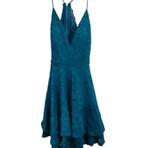 Honey and Rosie Aqua Dress Sz M Lace/ Glittered Homecoming/Prom/ Cocktail